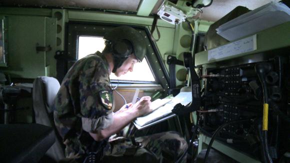 Un miembro del ejército terrestre suizo