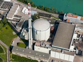 Vue aérienne de la centrale de Mühleberg.