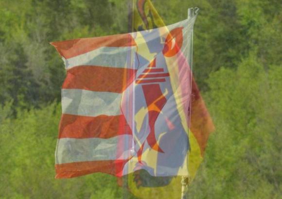 The Jura flag superimposed over the Bern flag