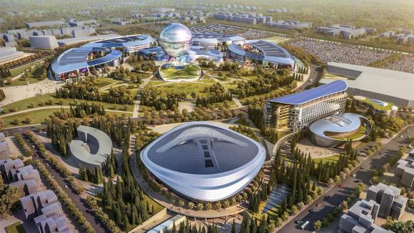 Veduta aerea del sito dell Expo di Astana, in Kazakistan