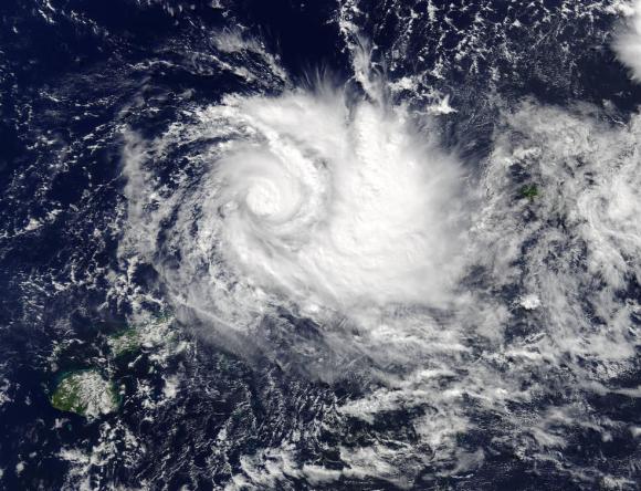 satellite image of a cyclone forming