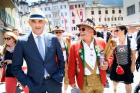Alain Berset at the yodel festival in Brig