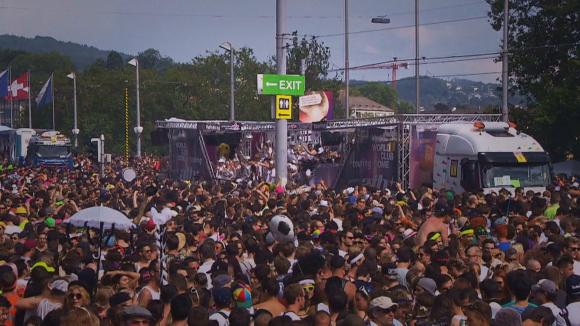 People at open air festival in crowd