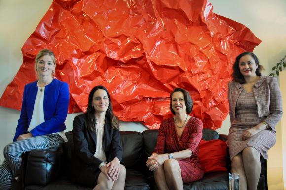 Frauen an der Schweizer Botschaft in Berlin: Fabienne Aemisegger, Esther Neuhaus, Christine Schraner Burgener und Rascha Osman