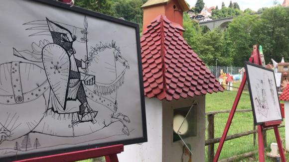 Quadro com cavaleiro medieval