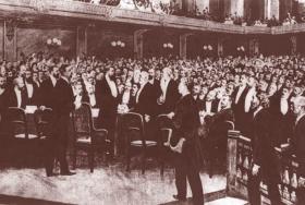 Foto histórica do primeiro Congresso Sionista na Basileia