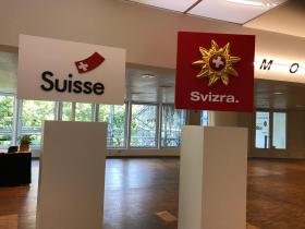 Dos logotipos de promocin de Suiza