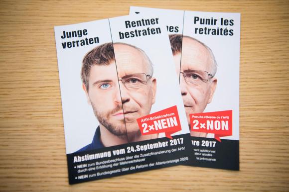 Propaganda material of the opponents of the latest pension reform