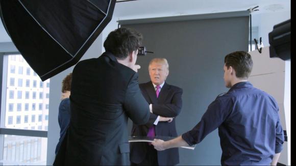 Marco Grob taking a picture of Donald Trump