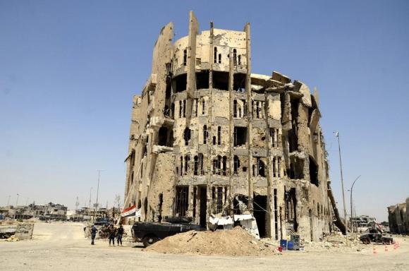 Zerstörtes historisches Gebäude in Mosul.