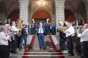 Ignazio Cassis and a brass band