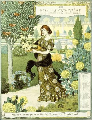 カレンダー「La Belle Jardiniere」の９月、１８９６年