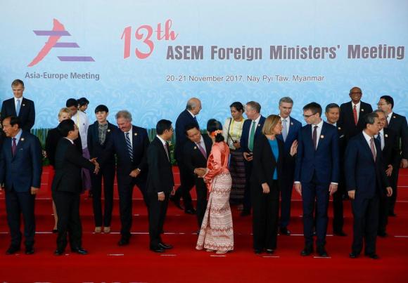 Foreign ministers and top officials from 51 states took part in the ASEM meeting in Myanmar.
