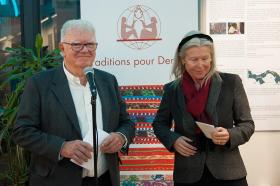 Jean Pierre Gontard, presidente de FILMAR, y y Christiane Gradis, deTraditions pour Demain.