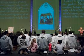 Young Christians pray in Basel