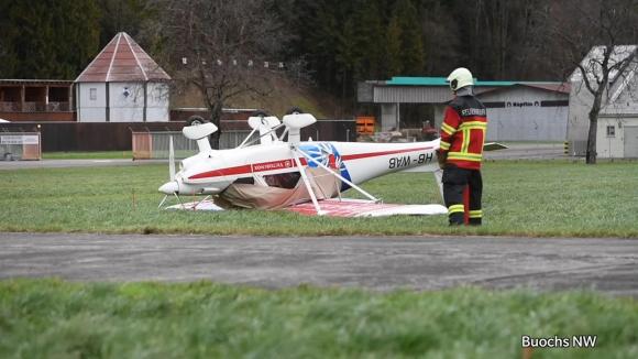 overturned plane
