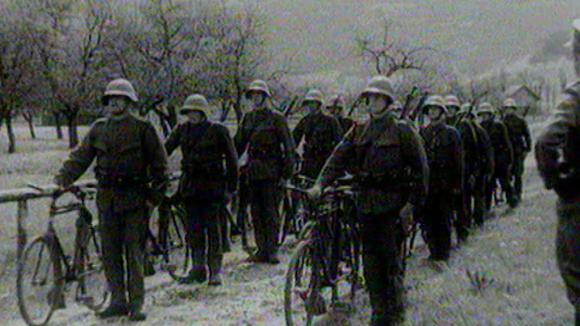 soldiers with bikes