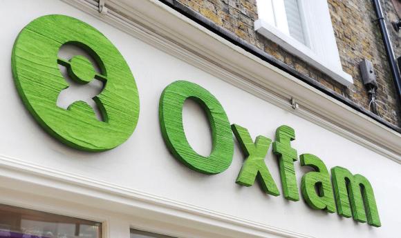 A shop-front depicting the Oxfam logo