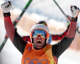 Marc Bischofberger took silver in a nail-biting ski cross race on Tuesday.