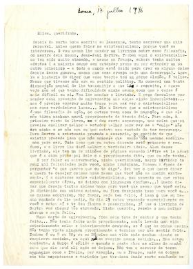 Carta de Clarice Lispector