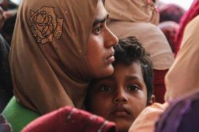 A Rohingya mother and child