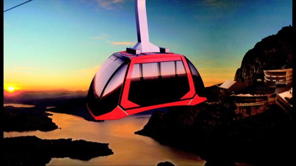 Futuristic cable car
