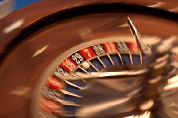 Roulette wheel spinning
