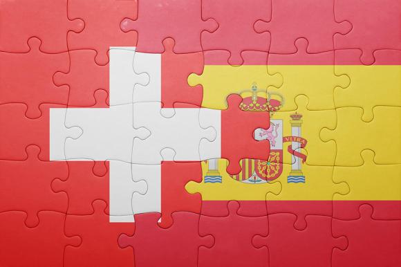 puzzle de la bandera suiza y española
