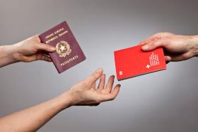Italian passport being swapped for Swiss one