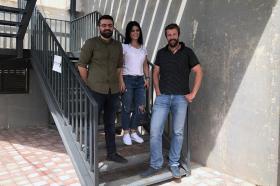 Integrantes del equipo suizo en Líbano (de izq a der):  Rachid Chahal, Darine Saliba y Lucas Beck, en  Zahlé.