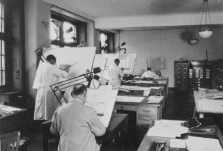 Diseño de normas de prevención en la oficina técnica de Lucerna, en 1942.