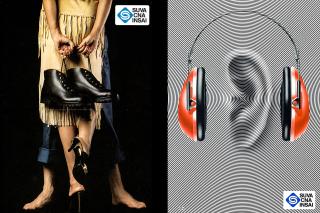 Plakat für sichere Schuhe, Plakat für Gehörschutz