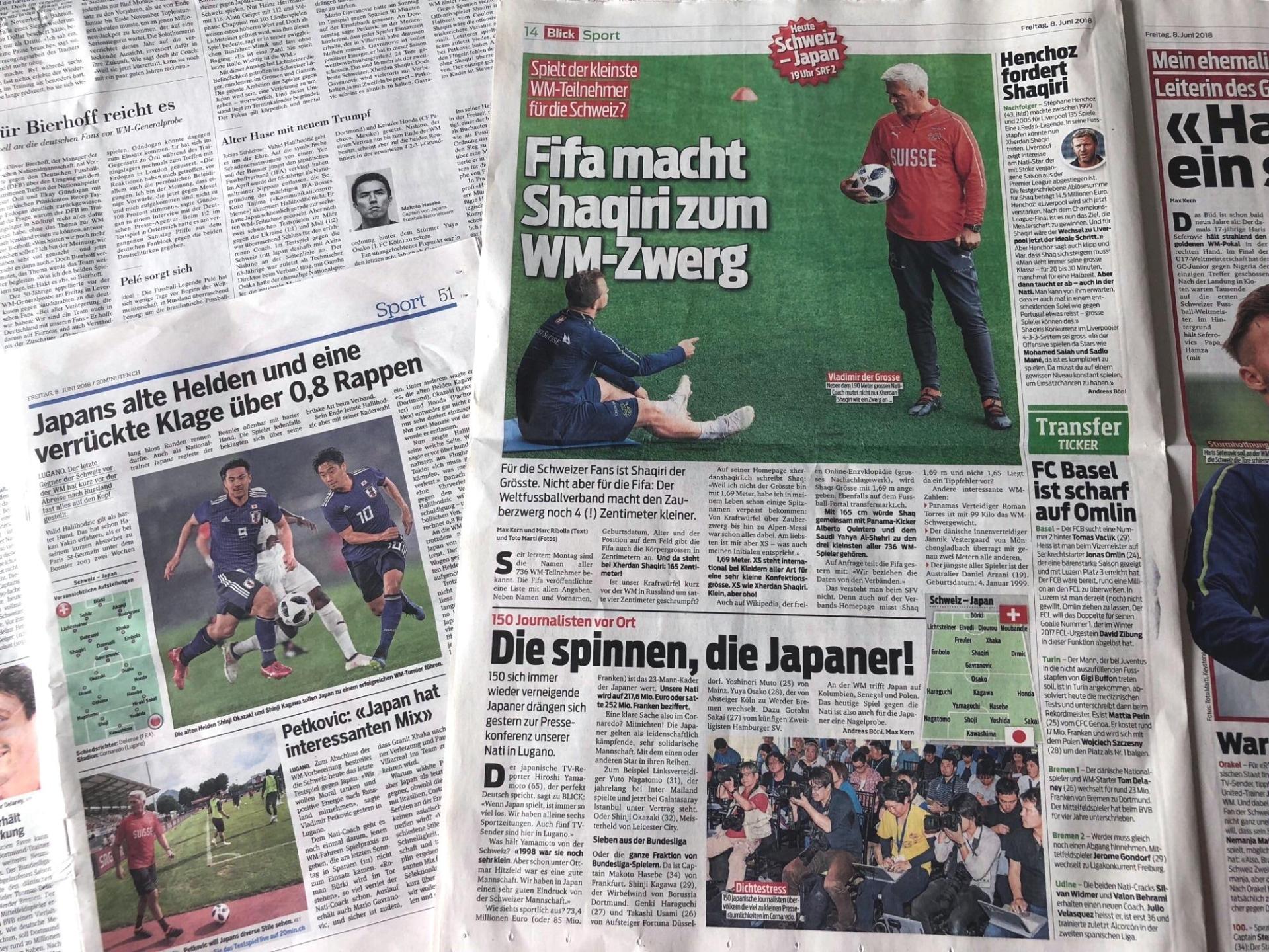 今夜サッカー日本vsスイス スイス各紙が日本の熱気伝える Swi Swissinfo Ch