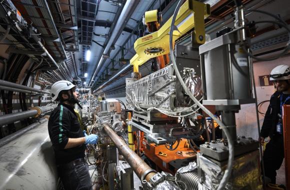 A CERN expert works on the LHC High Luminosity upgrade