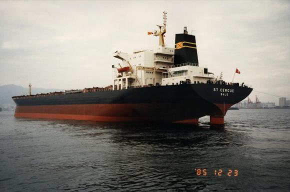 The Swiss cargo ship St. Cergue Basel taken in 1985