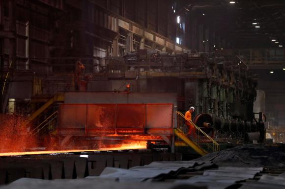 A picture of a steel factory in the US