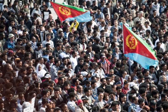 Eritrean asylum seekers demonstrated in Bern