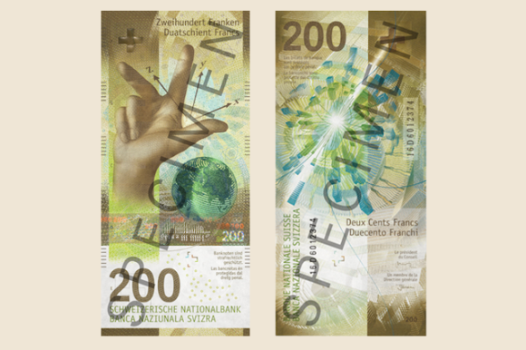 CHF200 banknote, front and back