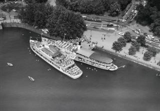 Two moored ships at lake Zurich