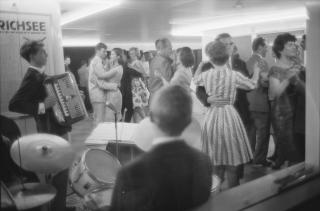 People dancing to a band