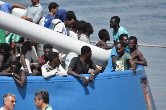 migrants in a boat