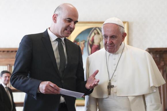 Swiss President Alain Berset and Pope Francis