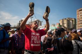 manifestação em Caracas