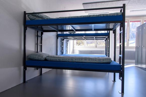 Beds at a federal asylum centre in Fribourg