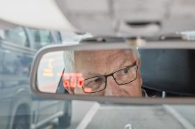 A taxi driver of retirement age at work in Lucerne, Switzerland