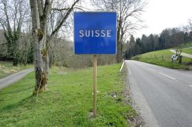The Swiss border with France in the Jura