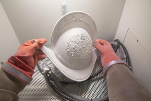 Swiss guard helmet after 3D printing