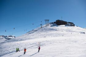 Skiers at Flumserberg resort