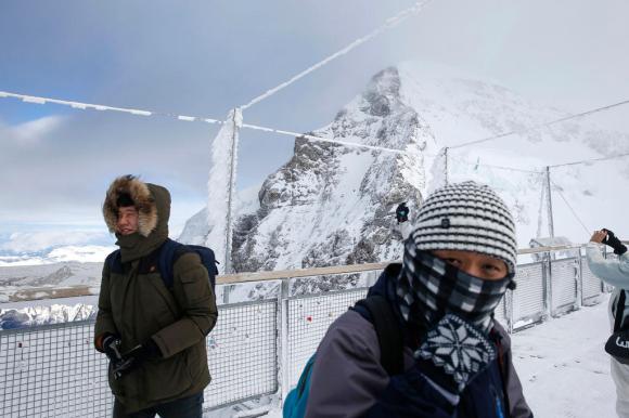 turistas chinos en el Jungfraujoch