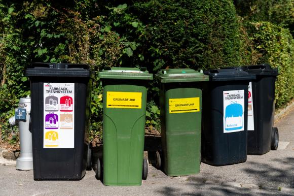 Waste bins in Swiss street